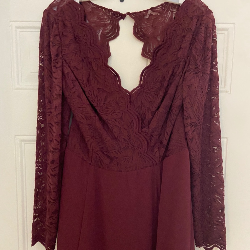 Wine red bridesmaid dress